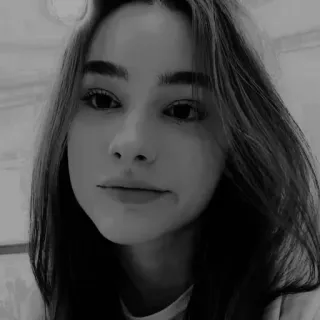 ⭐ 3f65a987 인물, 여자, 소녀, 흑백, 얼굴, 십대, 젊은 telegram sticker