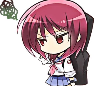 😠 13e06202 Anime, Chibi, Charakter, Mädchen, Süß, Manga, Schuluniform, Schülerin telegram sticker