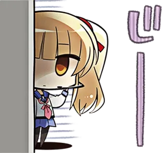 🚪 7f294aa1 リ Anime, Manga, Mädchen, Chibi, Japanisch, Verstecken, Spähen, Charakter telegram sticker