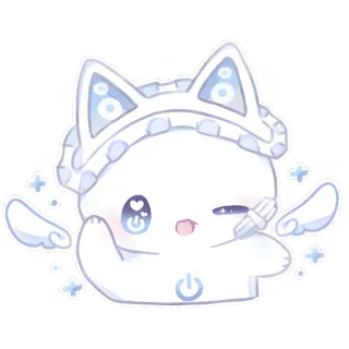 😉 12ef8b30 imut, kawaii, anime, chibi, malaikat, seni digital telegram sticker