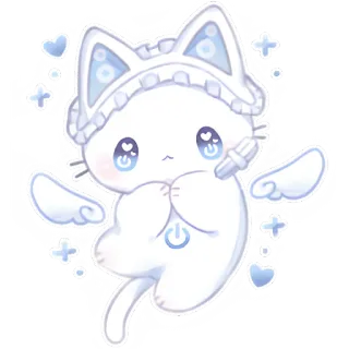 😇 6a091872 imut, kucing, kawaii, anime, malaikat, sayap, kartun telegram sticker