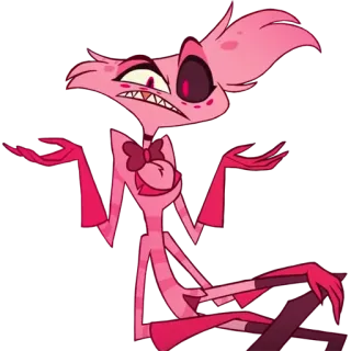 🤷‍♀️ 6a739405 Angel Dust Hazbin Hotel 卡通, 恶魔, Hazbin Hotel, Angel Dust, 粉色, 动画 telegram sticker