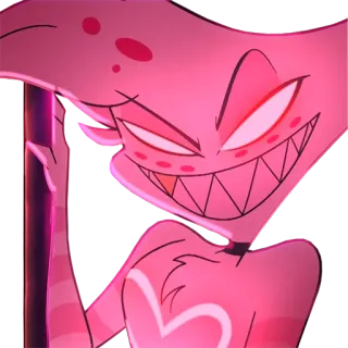 😈 7ac9a625 Angel Dust Hazbin Hotel 动画, 卡通, 粉色, 恶魔, Hazbin Hotel, Angel Dust telegram sticker