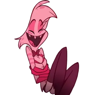 😂 d3f45da8 Angel Dust Hazbin Hotel 卡通, 恶魔, 角色, 粉色, 搞笑, Hazbin Hotel telegram sticker