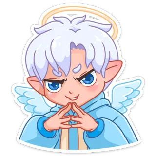 😈 7fd0e2a4 angelo, anime, cartone animato, personaggio, illustrazione, adesivo telegram sticker