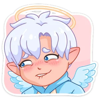 😏 83a0d246 angelo, cartone animato, anime, carino, aureola, ali telegram sticker