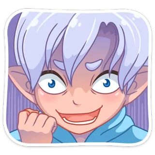 😈 e7a1e408 Anime, Cartone animato, Elfo, Fantasy, Carino, Manga telegram sticker