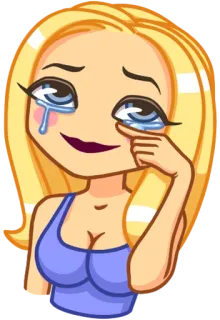 😪 94cc2a85 llorando, rubia, mujer, triste, emoción, lágrimas telegram sticker