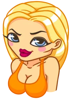😊 d110354f dibujo animado, mujer, rubia, femenina telegram sticker