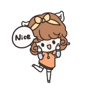 👧 14a66c48 Nice mono, chica, agradable, positivo, dibujos animados whatsapp sticker