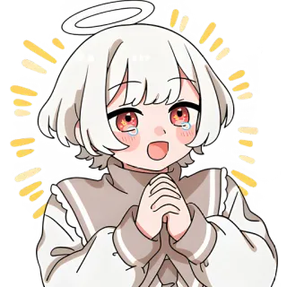 😍 3b5f1b59 gadis anime, malaikat, menangis, berkilau, halo, imut, emosional telegram sticker