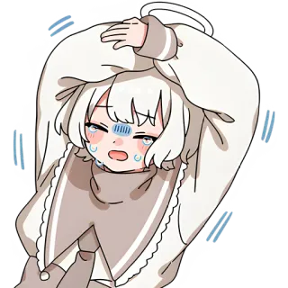 😭 72d253ff anime, cewek, menangis, luka, plester, sedih telegram sticker