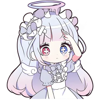 🫡 2bfd5e90 anime, chibi, angel, cute, sad, tears, girl, pastel, digital art telegram sticker