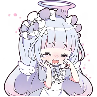 😭 a1fef0ac anime, kawaii, cute, angel, crying, chibi telegram sticker