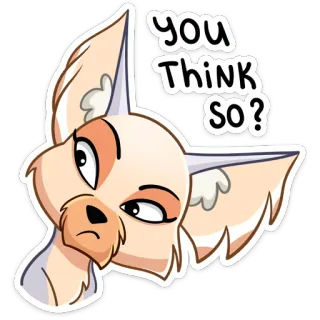 🤔 6433a539 You Think So? hoạt hình, cáo, câu hỏi, suy nghĩ, động vật, nhãn dán telegram sticker