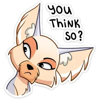 🤔 00ab0923 You think so? cartoon, fox, animal, question, cute whatsapp sticker