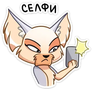🤳 2ee5e316 СЕЛФИ selfie, fox, animal, cartoon, cute whatsapp sticker