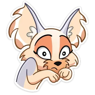 😬 be16a7c2 cartoon, animal, ears, cute, surprised whatsapp sticker