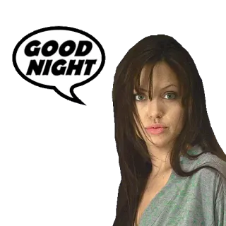 🛌 b43d7e6c GOOD NIGHT 晚安, 安吉丽娜朱莉 telegram sticker