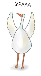 ☺ 2cc191e7 УРААА bocian, ptak, hura, radość, święto telegram sticker