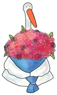 🌺 8ea26c65 łabędź, kwiaty, bukiet, ptak, zwierzę, kwiatowy telegram sticker
