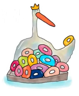 🍕 a27b71eb łabędź, pączki, deser, ptak, korona, słodki, słodkie, jedzenie telegram sticker