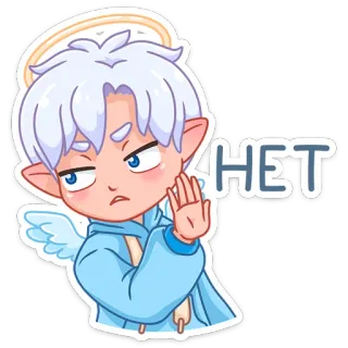 🙅‍♂️ 92037241 HET ángel, negativo, no, rechazo, ruso whatsapp sticker