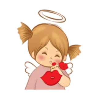 😘 e65f7014 ange, mignon, bisou, dessin animé, doux telegram sticker