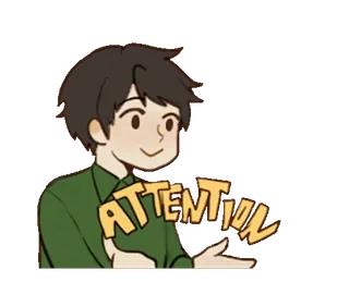 🙃 d4f52fe7 ATTENTION atención, alerta, advertencia, dibujo animado, hombre, personaje telegram sticker