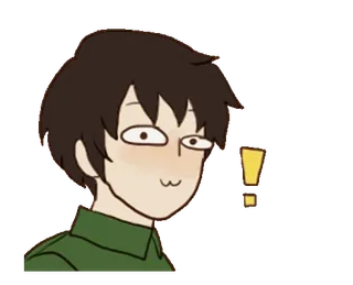 😕 ff25165c Dibujo animado, Anime, Personaje, Signo de exclamación, Expresión, Divertido telegram sticker