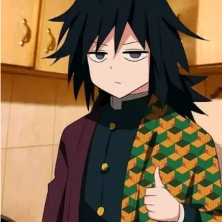 👍 4c5953fc Giyu Tomioka Demon Slayer Аниме, Клинок рассекающий демонов, Гию, Томиока, Большой палец вверх, Манга telegram sticker