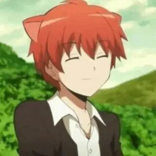 😍 1e8755d4 Karma Akabane Assassination Classroom Anime, Cartoon, Junge, rote Haare, Karma Akabane, Assassination Classroom telegram sticker