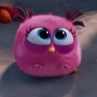 ☺️ 3a209d7c Stella Angry Birds Vogel, rosa, Cartoon, animiert, süß, Stella, Angry Birds telegram sticker