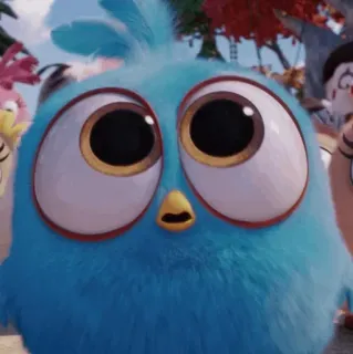 🙈 8f1f9552 vogel, comic, niedlich, augen, blau telegram sticker