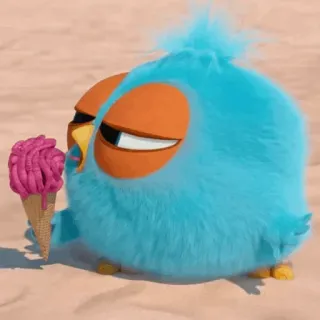 🪱 c72bab3c Vogel, Eis, Blau, Cartoon telegram sticker