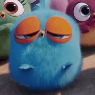 😪 c90a4cca Vogel, Cartoon, niedlich, flauschig, blau telegram sticker