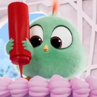 🍦 e1c45969 vogel, cartoon, ketchup, essen, süß telegram sticker