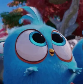 ☺️ f5b94121 Vogel, Cartoon, niedlich, blau, Tier telegram sticker