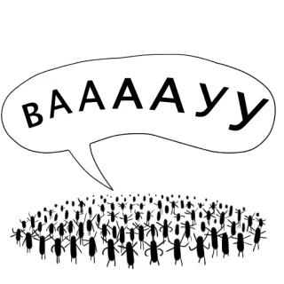 😍 3d5dbded BAAAAAY Dymek, Tłum, Protest, Kreskówka, Ilustracja telegram sticker