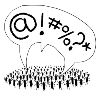 🤬 40b9afb8 @!#$%?* symbole, przekleństwa, tłum, ocenzurowane, dymek, czarno-białe, obraźliwe telegram sticker