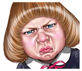 Angry face of children telegram stickers