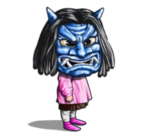 Angry face of children telegram stickers