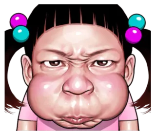 Angry face of children telegram stickers