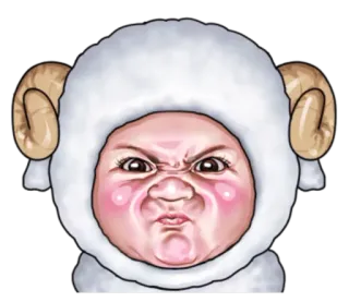 Angry face of children telegram stickers