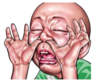😖 d893b9fe baby, cry, face, sad, expression, meme telegram sticker