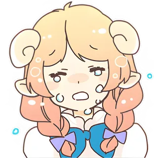 😭 12a026c9 อนิเมะ, สติกเกอร์, การ์ตูน, แกะ, น่ารัก, เศร้า, ร้องไห้ telegram sticker