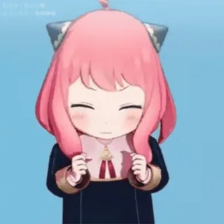 😏 f758eb90 Anya Forger Spy x Family Anime, Lucu, Senang, Gadis, Rambut pink telegram sticker