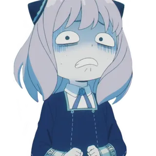 😨 02294236 Anya Forger Spy x Family anime, cartoon, geschrokken, bang, meisje telegram sticker