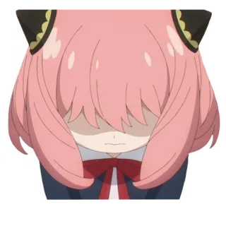 😶 60117369 Anya Forger Spy x Family Anya, Spy x Family, Anime, Personage, Sticker, Leuk, Roze haar telegram sticker