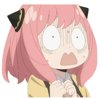 😱 951f5060 Anya Forger Spy x Family anya forger, spy x family, anime, geschokt, bezorgd, cartoon telegram sticker